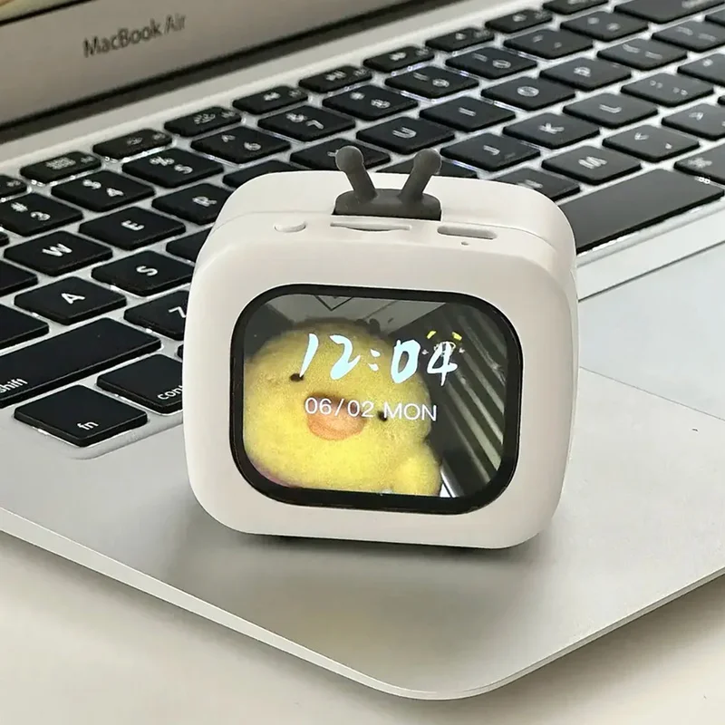 

Generic Mini Portable Wireless Bluetooth Speaker Cute Electronic Pet Lyric Display Hi Fi Sound With Clock Screen For Boys Gift