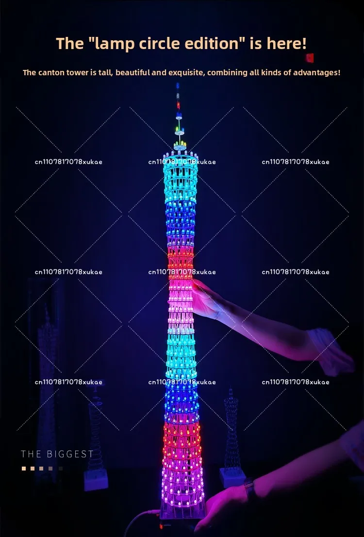 32-Layer RGB Full Color Canton Tower Kit Bluetooth Music Spectrum Small Waist Light Cube Electronic DIY Production Parts