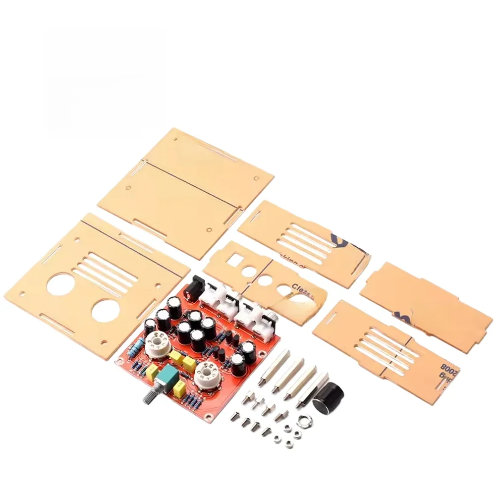 1 Pcs XH A201 HIFI Tube Preamp Board 6J1 Valve Class A Stereo Audio Tone Control For Crystal Case Red AC12V Input