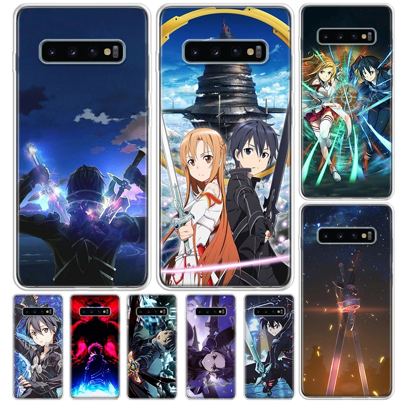 Sword Art Online Kirito Asuna Cover For Samsung Galaxy S23 S22 S24 Ultra S21 Plus S20 FE Phone Case S10 + S10E S9 S8 Print Coque