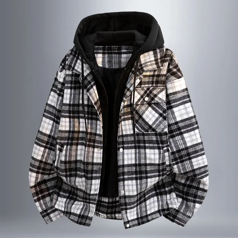 

New Men's Spring Autumn Outdoor Vacation Two Piece Hooded Jacket Comfortable Trendy Versatile High Quality Woolen North Fashe