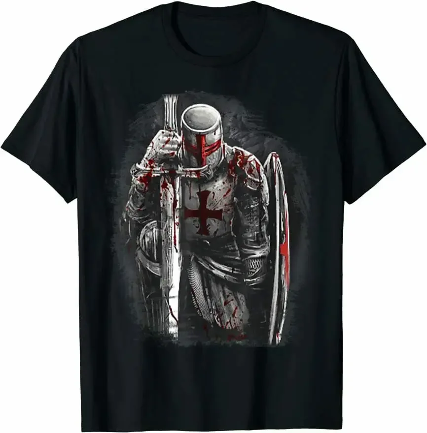 100% Cotton  Christ Knights Templar Crusader Warrior Shirt 100% Cotton O-Neck Summer Short Sleeve Casual Mens T-shirt Size S-5XL