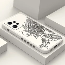 Sketchd Ragon Phone Case For Xiaomi Redmi Note 13 12 12S 11 11S 10 10T 10S 9 9S 8 7 Pro Plus 4G 5G Liquid Silicone Cover
