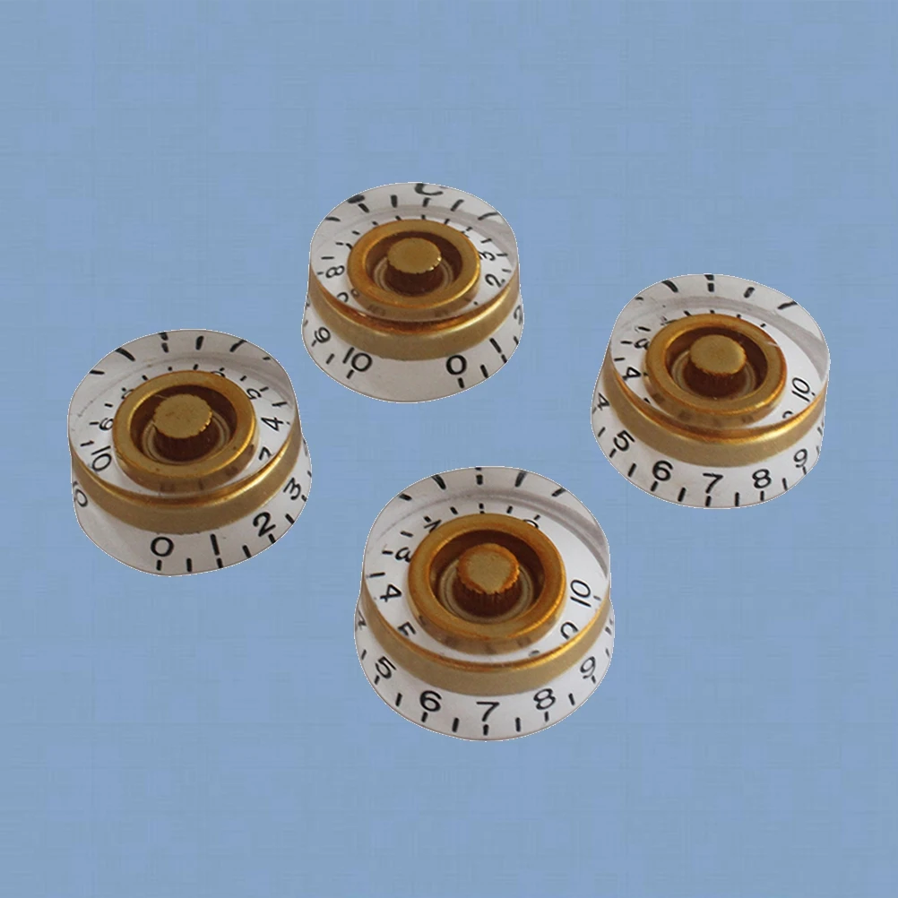 4 Stücke Gitarre Geschwindigkeit Lautstärke Tone Control Knöpfe Premium Acryl Ersatz für Stil E-gitarre Teile Vintage Groß