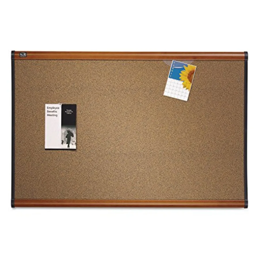 

Prestige Colored Cork Bulletin Board 6 x 4 Feet Dark Gray Cork with Light Cherry Frame