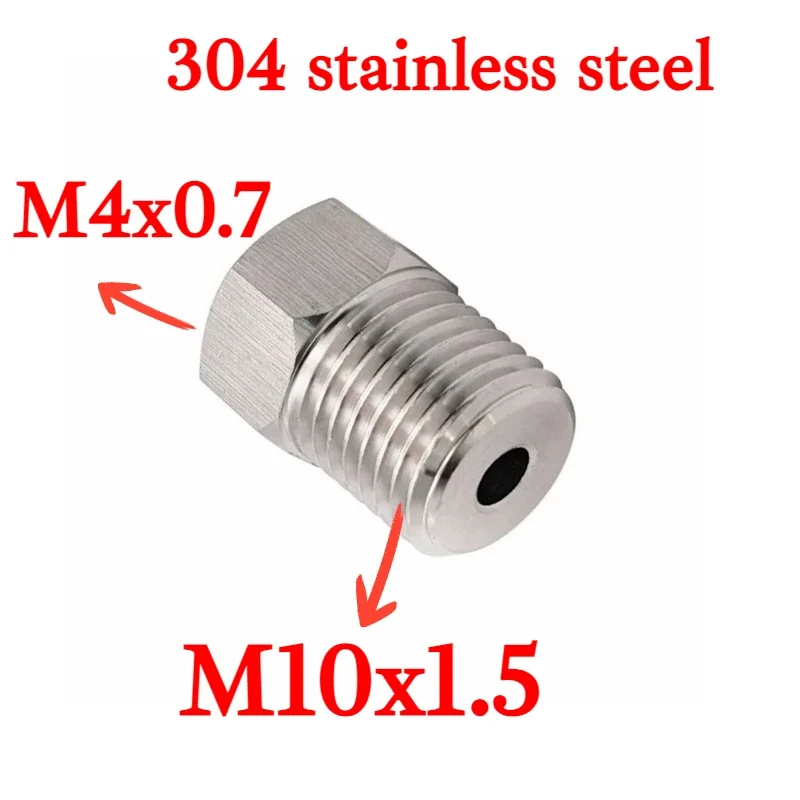 

M4x0,7 «мама-папа» M10x1,5 шестигранная переходная втулка «папа» из нержавеющей стали 304, переходник высокого давления для манометра