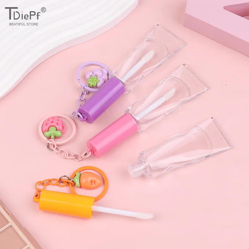 6ml Lip Gloss Tubes Empty ABS+PET Big Brush Rod Round Cosmetic Tube Clear Lip Balm Bottle Refillable Gloss Containers Packing