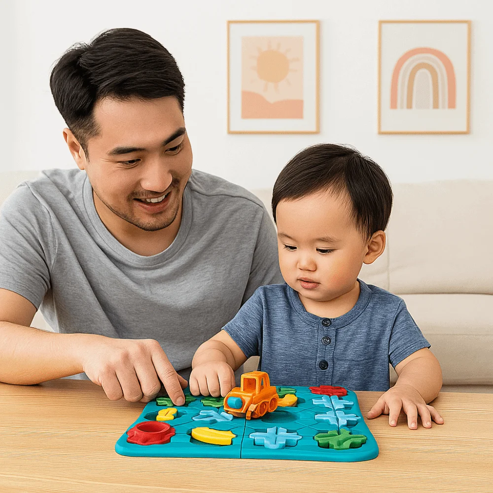 Jeux de construction de route logique en plastique, Puzzle interactif Montessori, jouets de réflexion sur piste de voiture, jouets éducatifs de Table colorés
