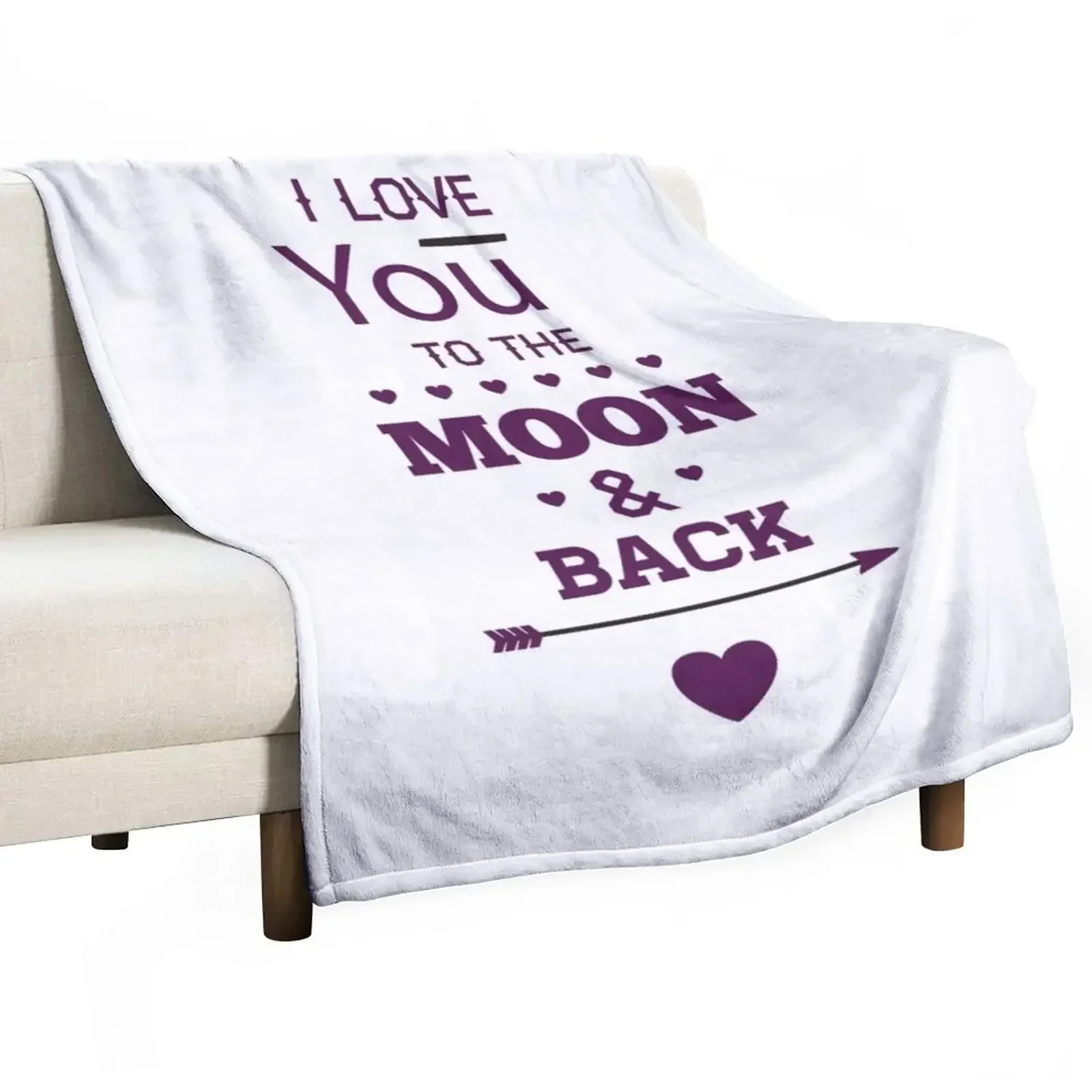 I love you to the moon and back Throw Blanket for winter Winter beds Sofa Personalized Gift Blankets