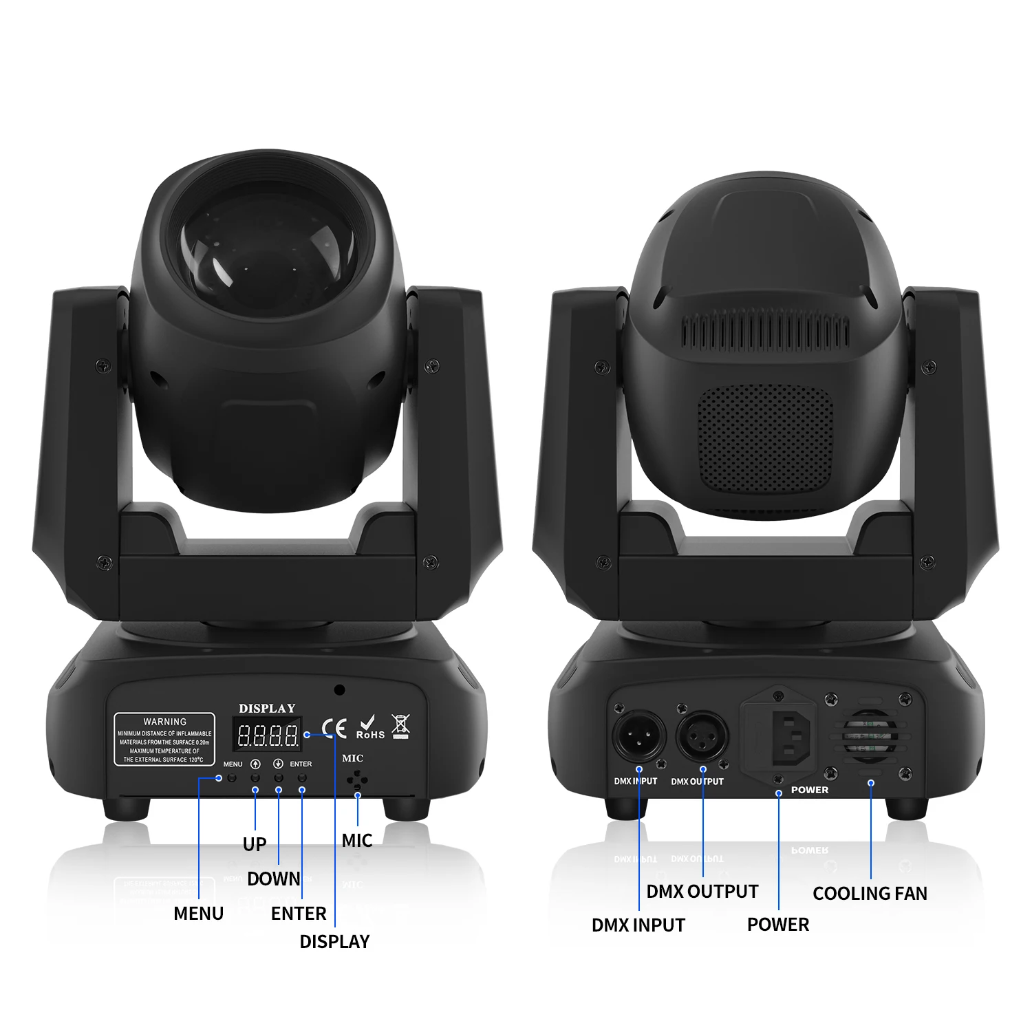 Imagem -05 - Yiflamefly-led Moving Head Light Iluminação de Palco Luzes de dj Holofotes Dmx 512 com Som Ativado para Igreja Disco de Casamento 100w