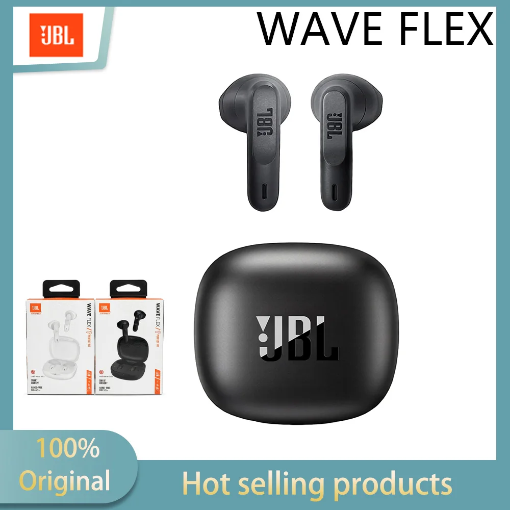 

JBL WAVE FLEX Wireless Bluetooth Semi-in-ear Headphones Supports APP Control Active Noise Cancellation IP54 Waterproof Dustproof