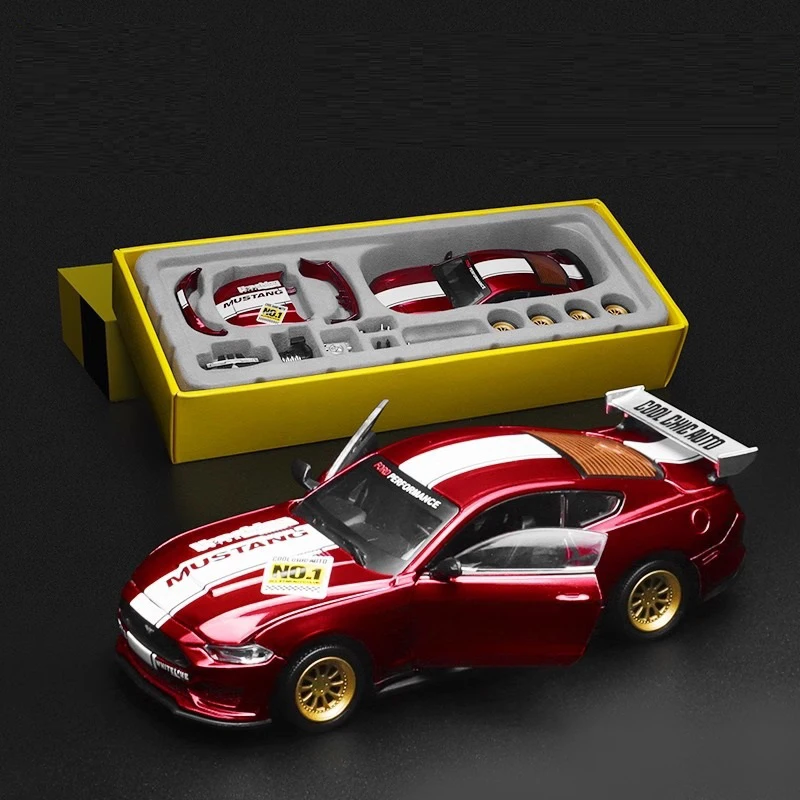 Kid DIY 1:42 GT Premium Alloy Detachable Racing Car Model with Opening Door Hood Diecast Assemble Vehicle Toy Ideal Gift for Boy