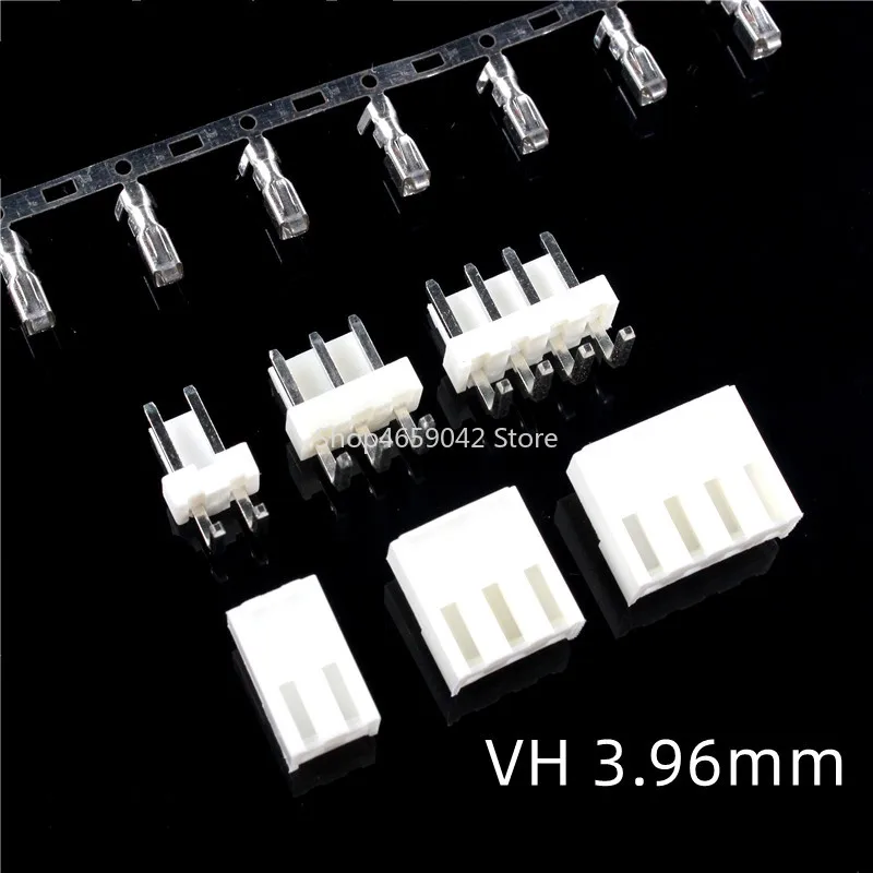 5sets VH 3.96mm Pitch 2P 3P 4P 5P 6P 7P 8Pin Curved Needle Male Plug + Female Housing + Terminals VH3.96 Connector