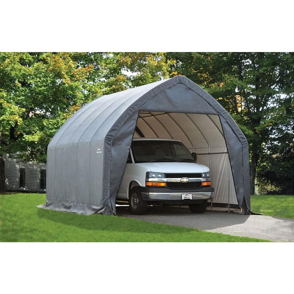 Garage-in-a-Box Portable Outdoor Garage for SUV and Full-Size Trucks, All-Season Car Canopy Carport with, 13' x 20' x 12', Gray