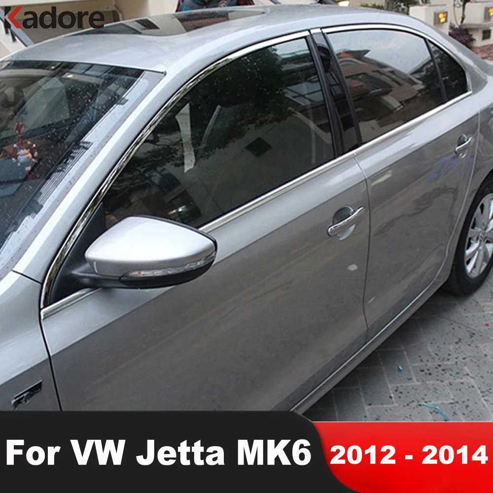 

Full Set Window Frame Sill Trim For Volkswagen VW Jetta 6 MK6 2012 2013 2014 Steel Car Windows Molding Garnish Strip Accessories