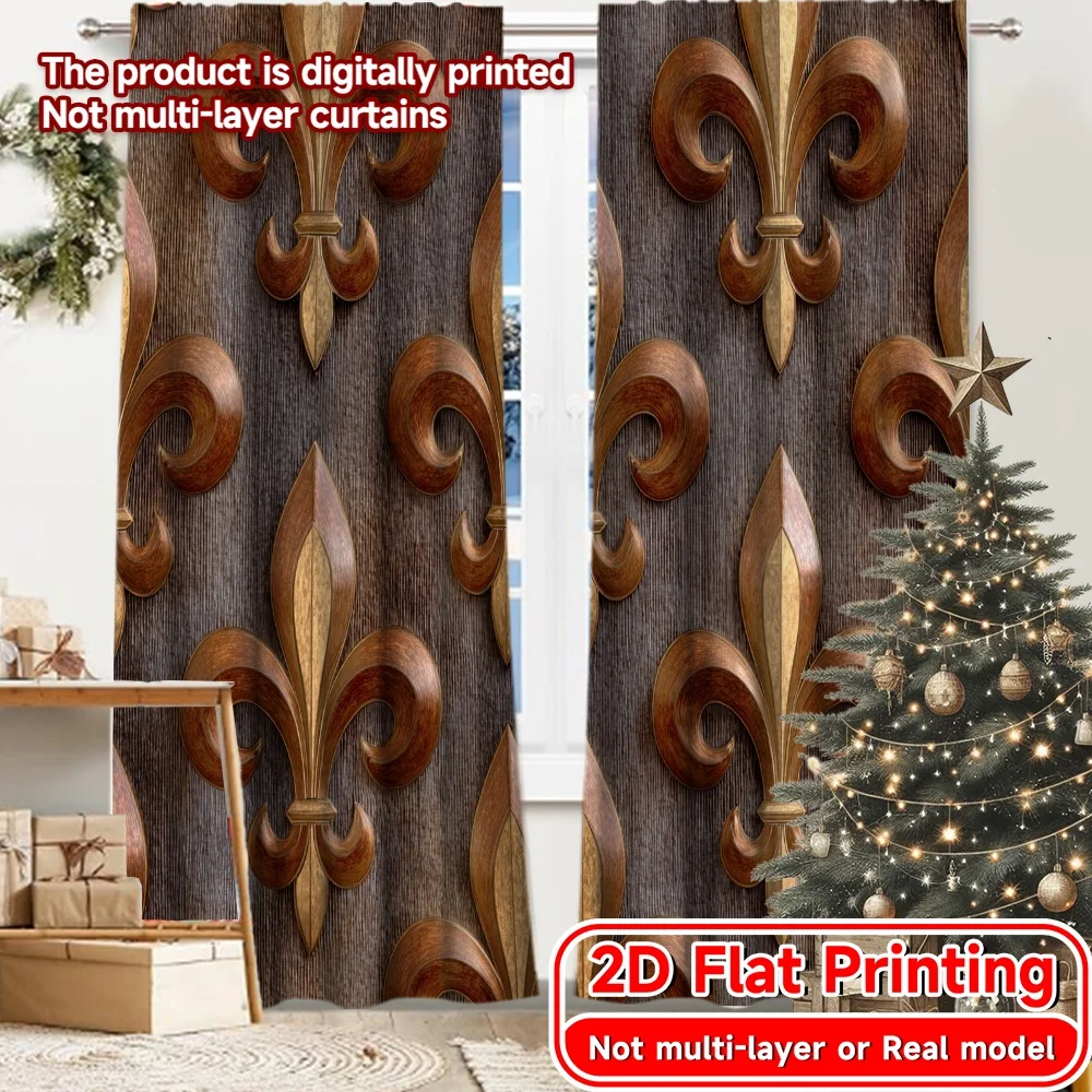 2D Flat Printing,2pcs Gothic Sanctuary Modern Curtain Modern Semi-Sheer Curtains Decorations For Home Use for Living Room,