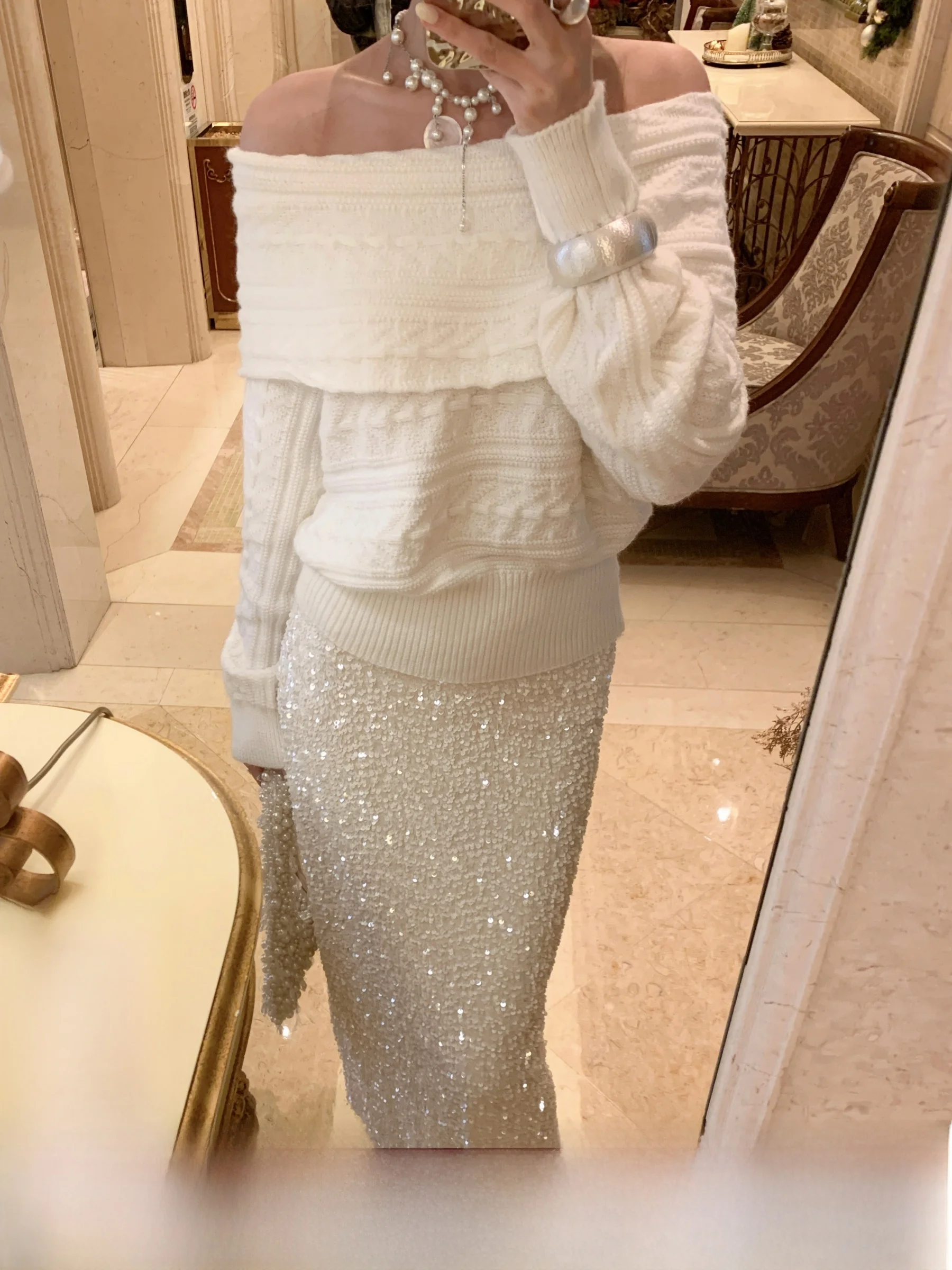 

Элегантная приталенная юбка-карандаш с высокой талией и мелкими пайетками, прямая юбка-труба для женщин, премиум-качество