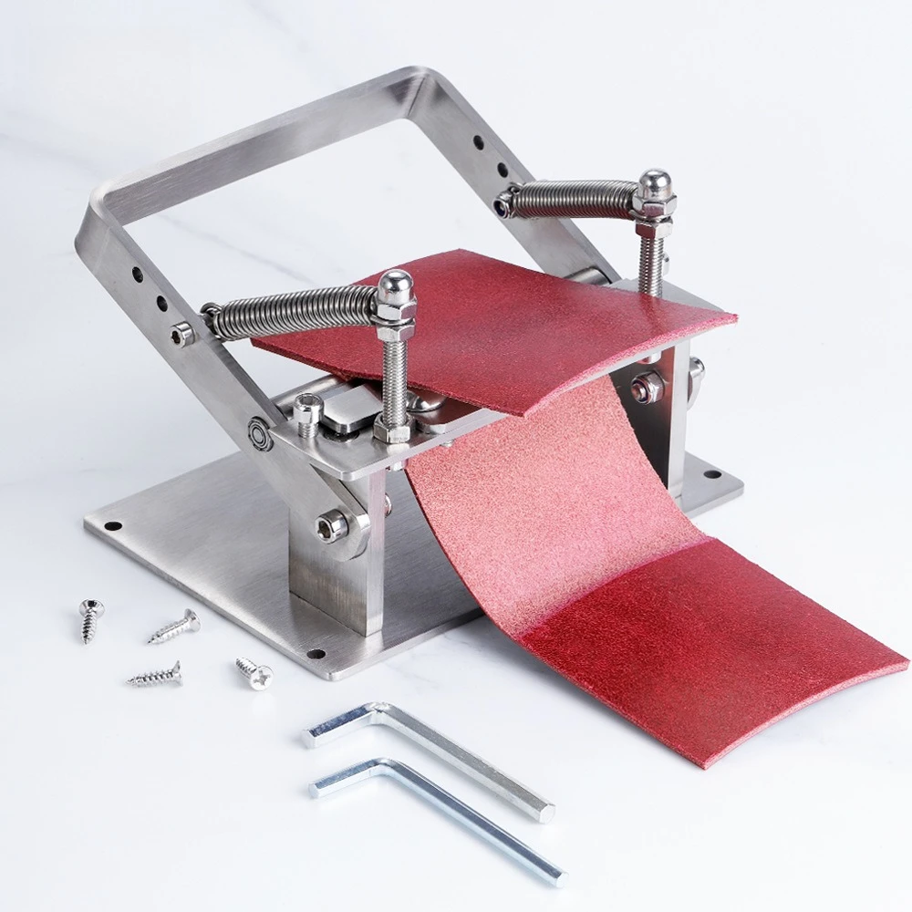 Stainless Steel Leather Thinning Machine, Manual Cowhide Scraper, Belt, Vegetable Tanned Leather Evenly Thinning Tool