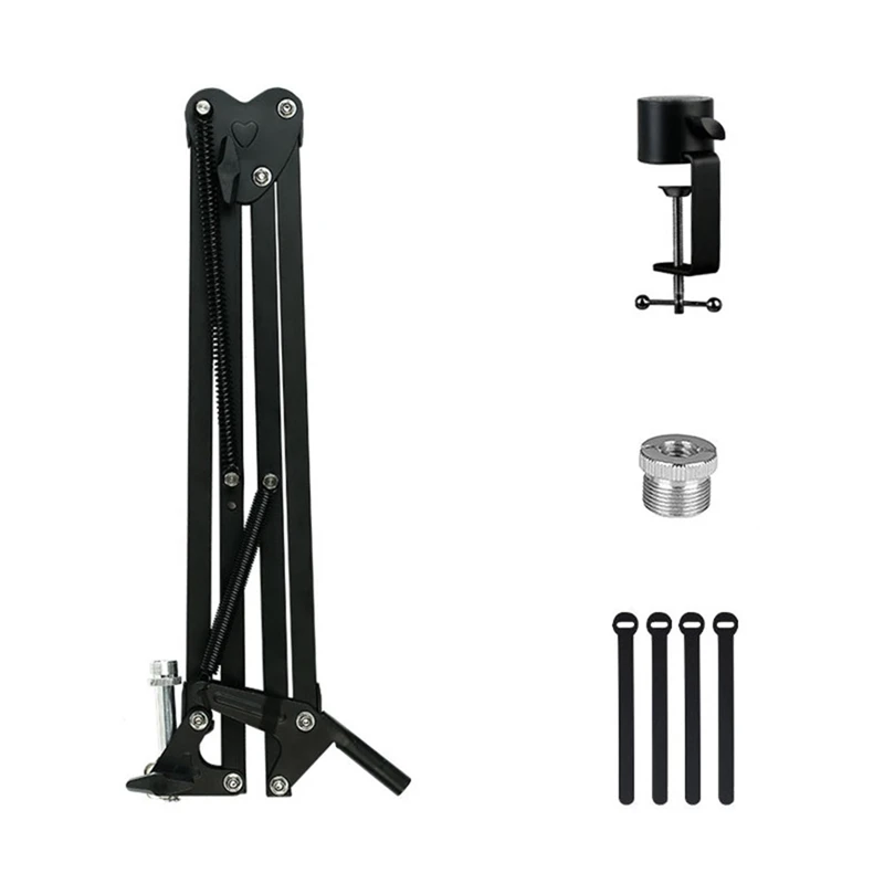 

360 Degree Heavy Duty Microphone Holder Suspension Boom Scissor Long Arm Stand Support For Voice Recording