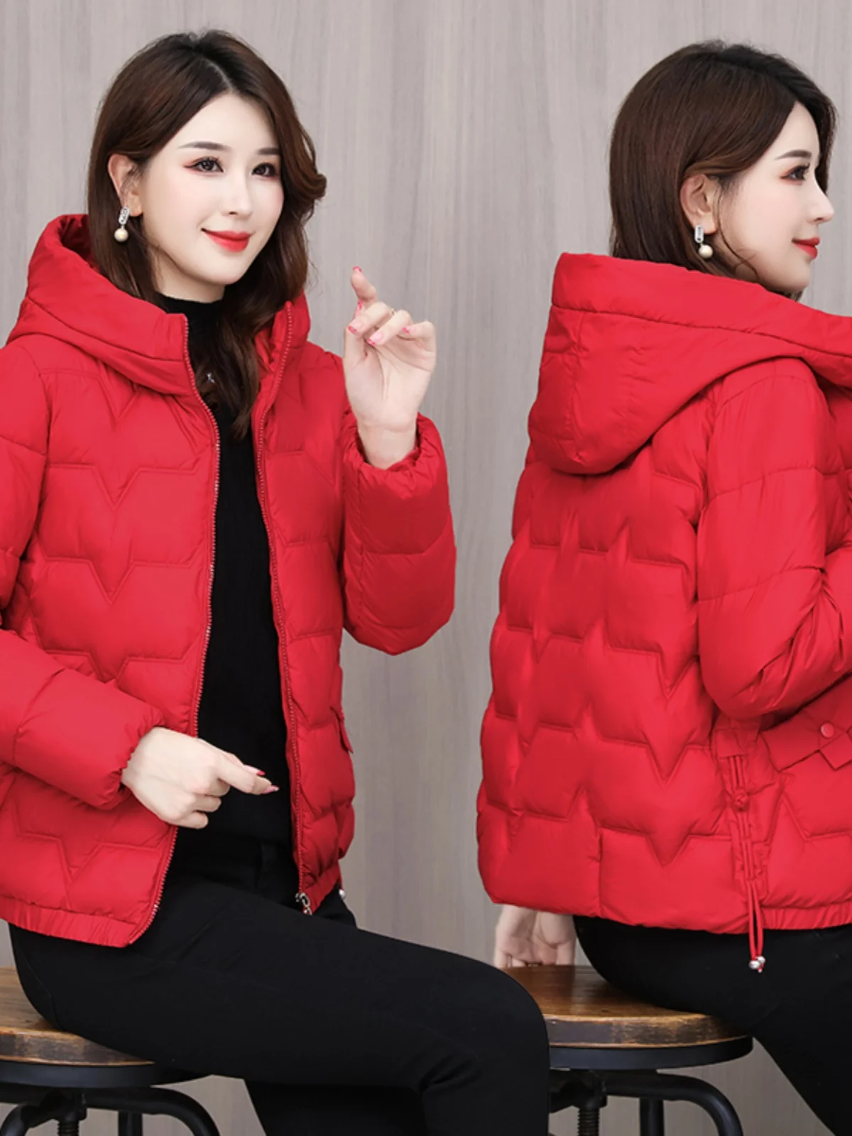 

Новая осенне-зимняя утепленная куртка-пуховик с капюшоном из хлопка, больших размеров, модная женская верхняя одежда