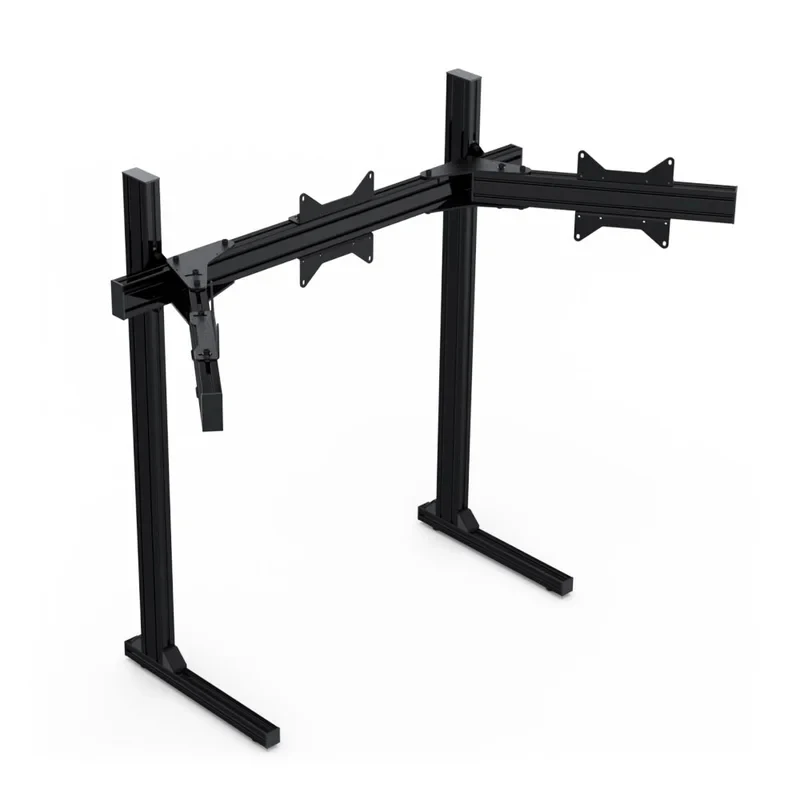 Custom Sim Racing Motion Simulator TV Screen Support with 4080 4040 Series T Slot Black Anodized Extrusion Triple Stand