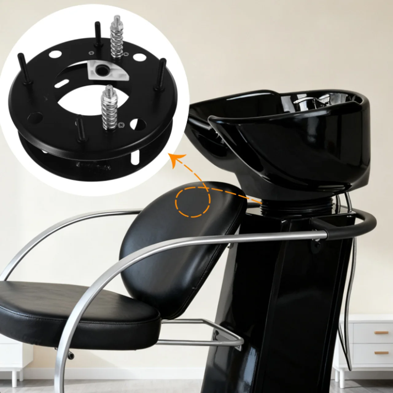 Shampoo Bowl Tilt Mechanism Shampoo Bowl Parts Adjustable for Hair Shop Commercial Use Deep Wash Basin Accessories