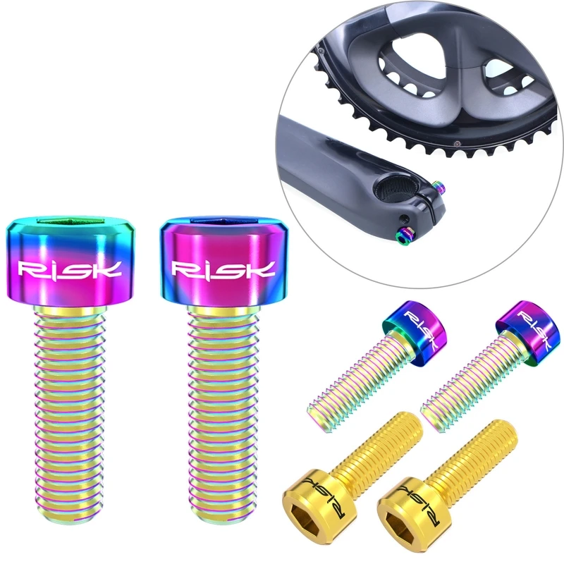 Risk M6*16 18 20 Titanium Bicycle Bolt Crankbrothers Anodized Screw Crank Mtb Road Bike Disc Brake Caliper Colored Ultra Light