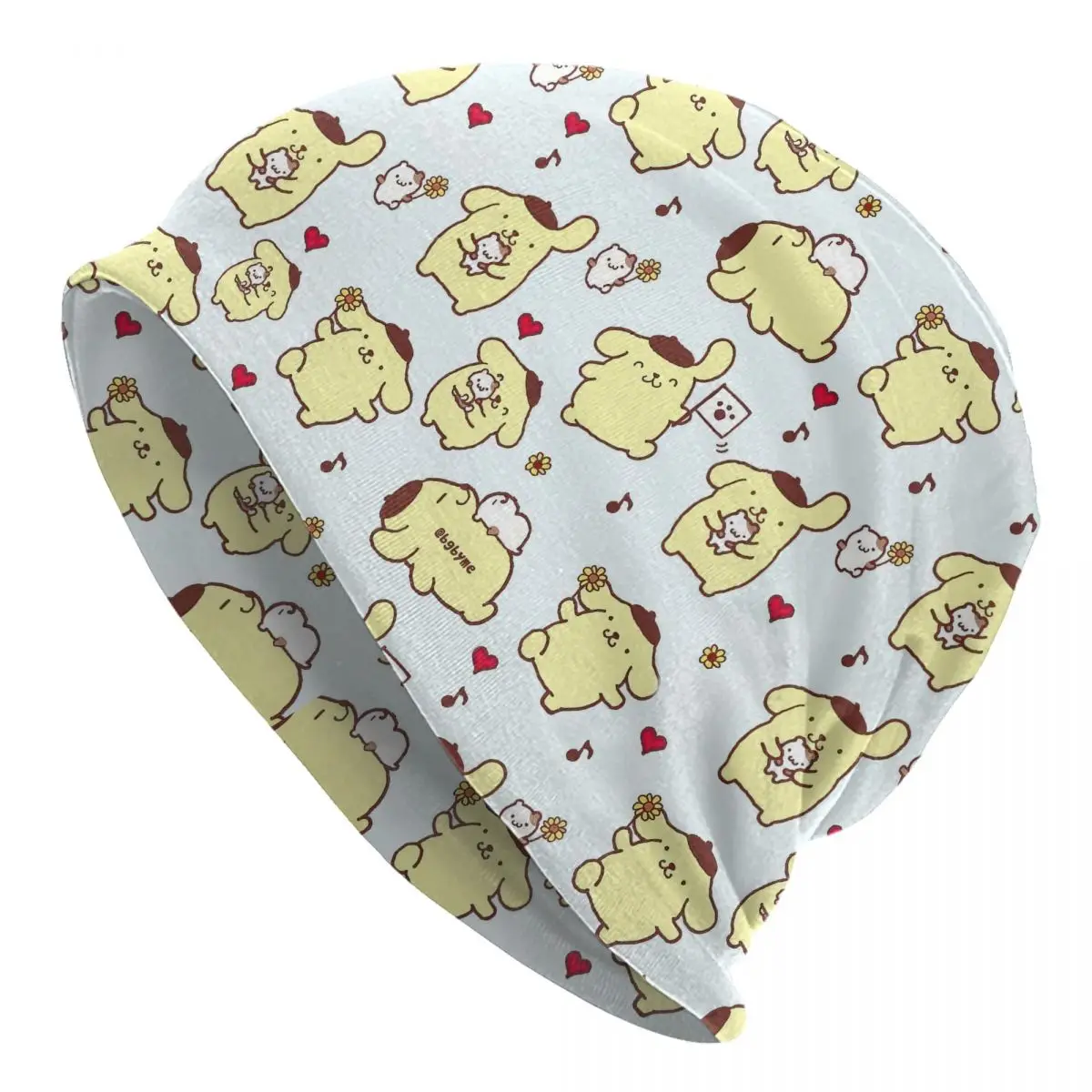 بوم بوم بورين الكرتون نمط قبعات بارد الخريف الشتاء في الهواء الطلق Skullies قبعة صغيرة الربيع الدافئة ذات الاستخدام المزدوج بونيه القبعات #1