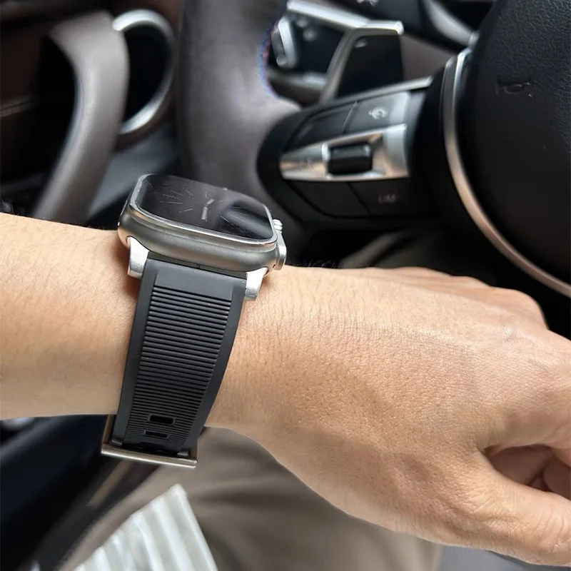 Silicone Bracelet For Apple Watch Band 44mm 40mm 45mm 41mm 46mm 42mm Sport Strap IWatch Series 10 9 8 7 Ultra 2 1 49mm Wristband