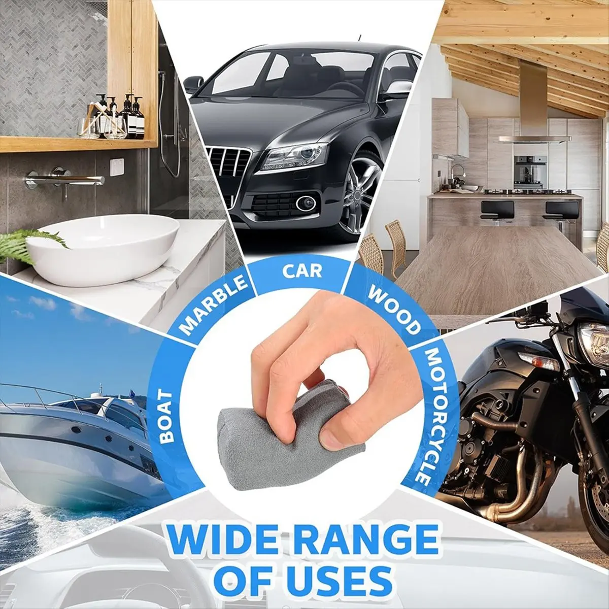 Suede Microfiber Applicator Pads for Detailed Car Waxing and Ceramic Coating 18Pack