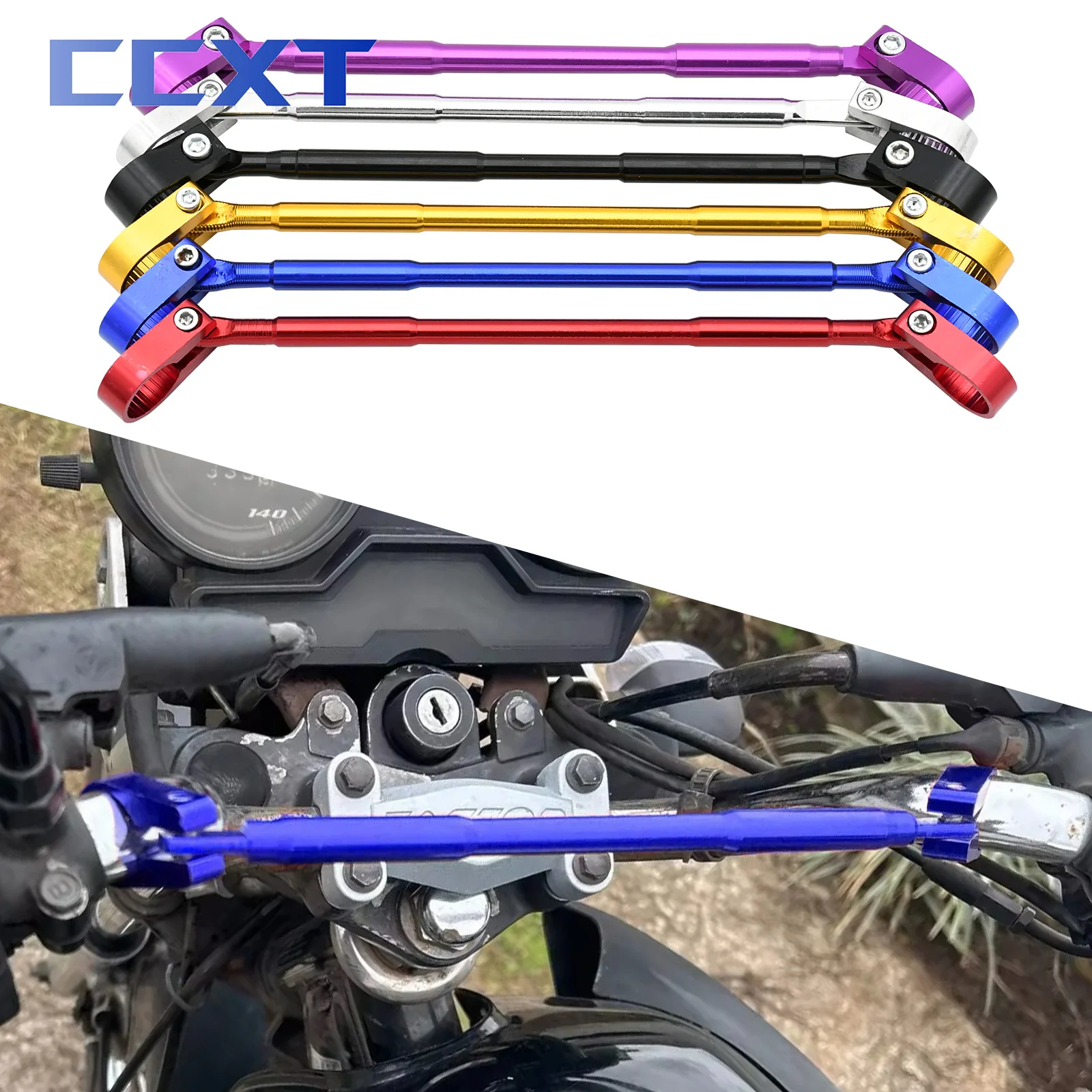 

Motorcycle 7/8" 22mm Handlebar Grips Handle Bar Steering Wheel Strengthen Cross Bar For Honda Yamaha Kawasaki Suzuki Universal