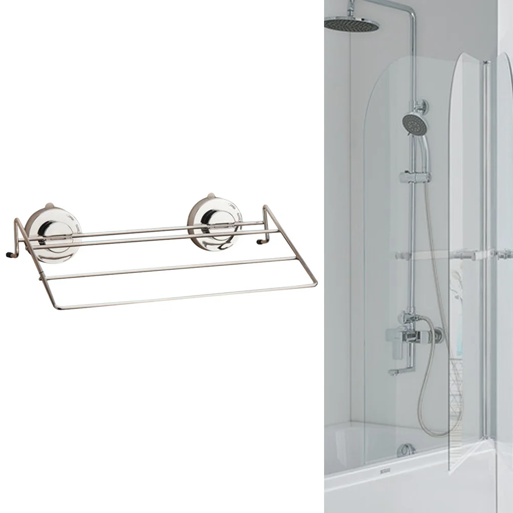 

Suction Cup Towel Hanger Wall Mounted Bathroom Accessories Strong Suction No Trace Easy Install Modern Design Stainless Steel