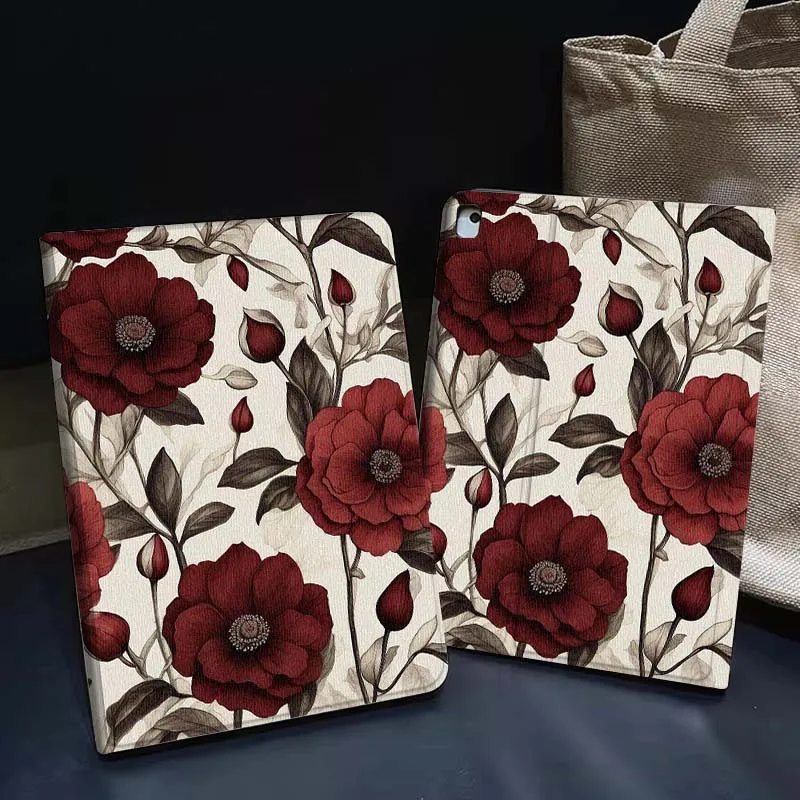 

Marble Swirl Red Pattern Gift Tablet Case For Apple iPad Air Pro mini 1 2 3 4 5 6 7 8 9 11 M2 M3 M5 M4 5th 6th 7th 10th 11th