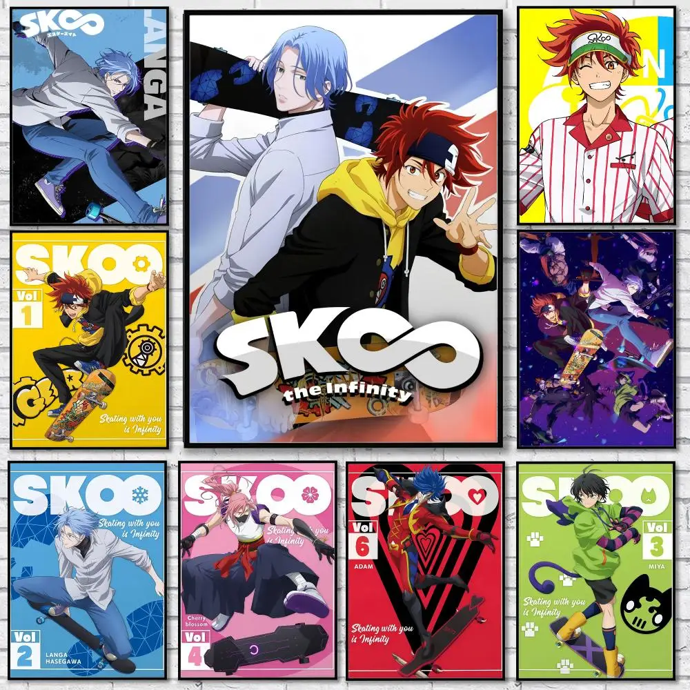 Anime Cool Boy S-Sk8 The Infinity Poster Sticker Self Adhesive for Playroom Bedroom Hallway Home Wall Art Decor Gift