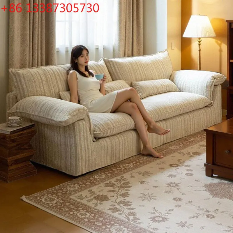 

Новый французский диван из льняной ткани Lazy Souffle съемный и моющийся.