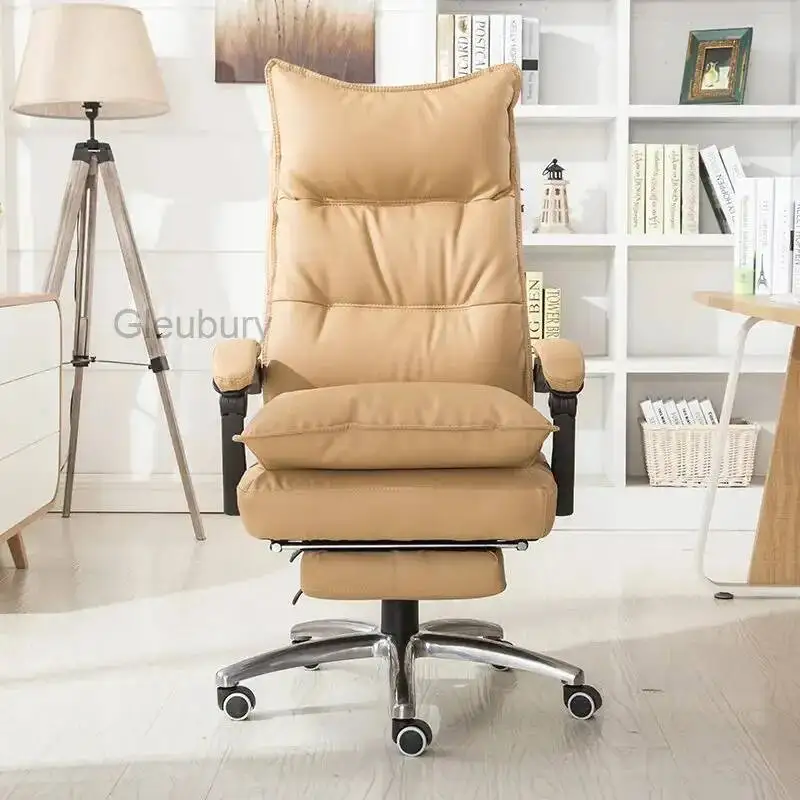 Luxury Cushion Chair Office Designer Leather Footrest Relaxing Backrest Office Chair Vanity Desk Silla Oficina Trendy Furniture