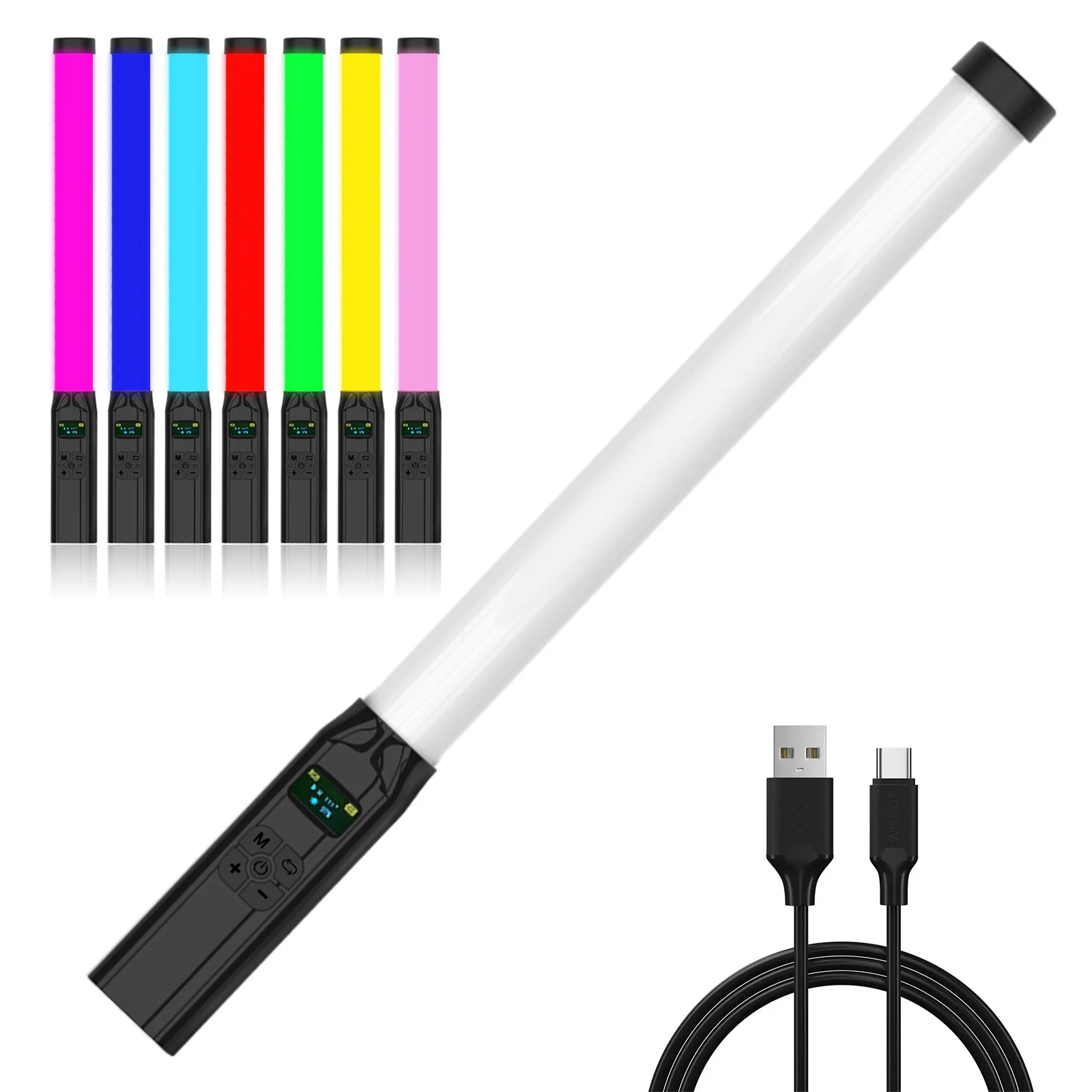 BTFOOR 50CM RGB Stick Light Wand Lightweight Handheld Tube Light Led Video Light CRI 95+ 2600mAh Photography Studio Lamp Type-C