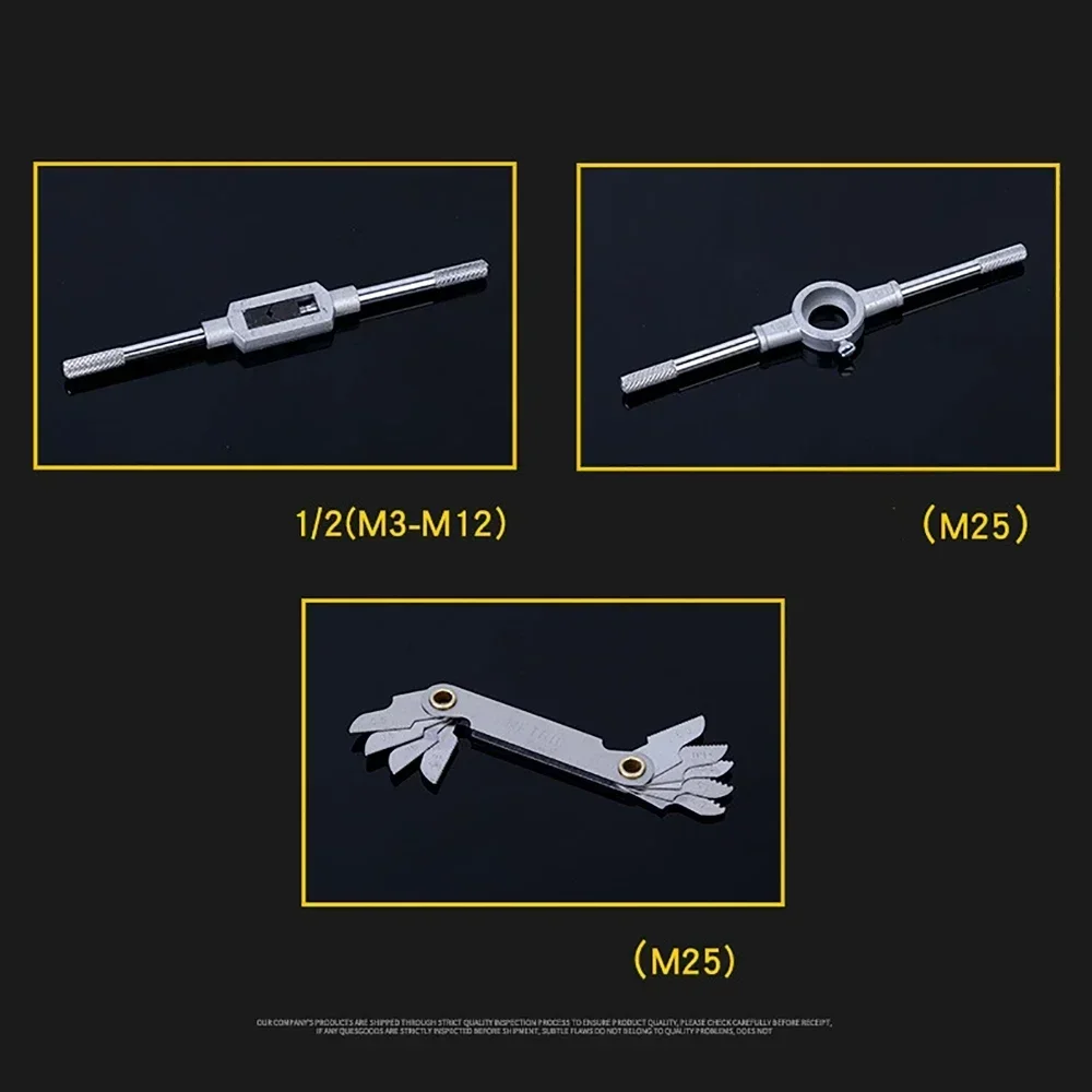 Metric Tap And Die Set M3-M12 Male Thread Screw Threading Tool Kit Alloy Steel Female Mechanical Professional Tools Machine