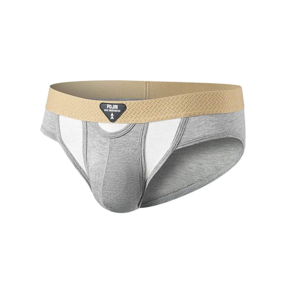 Soft Comfortable Men Briefs Underwear U-Shaped Separated Pouch Low Waist Design Breathable Fabric for Daily Life