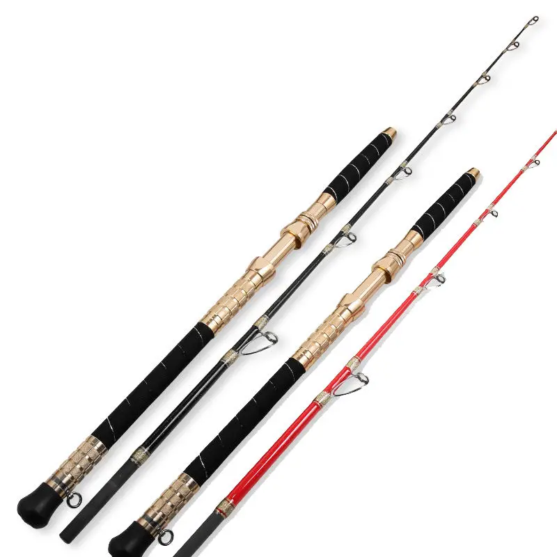 

1.65m 1.8m 1.95m 2.1m Hard Solid Glass Rod Tip Boat Fishing Rod Black &Red Spinning&Casting Fishing Rod