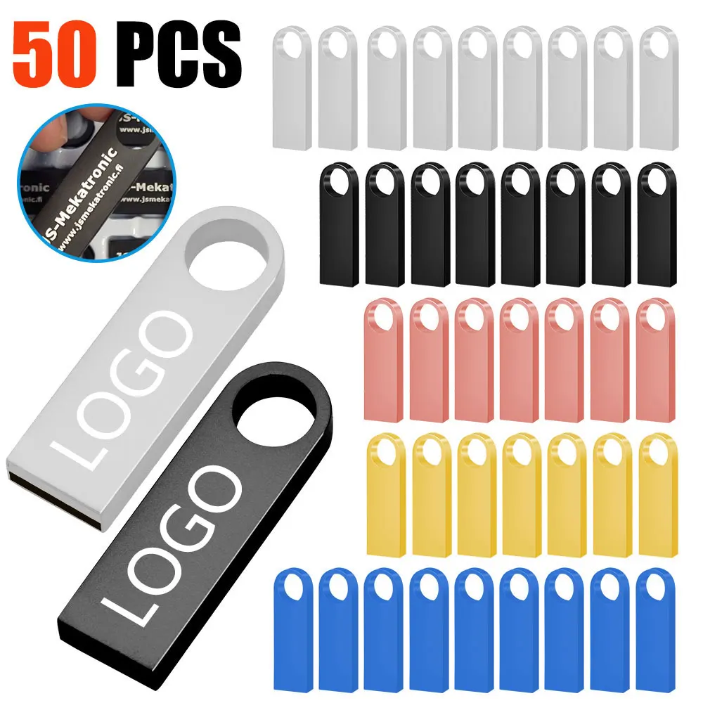 50Pcs/Lot Free Custom logo USB 2.0 Pendrive Memory Stick 4GB 8GB 16GB 32GB 64GB Usb Flash Drive Pen Drive Usb Disk 2GB 1GB