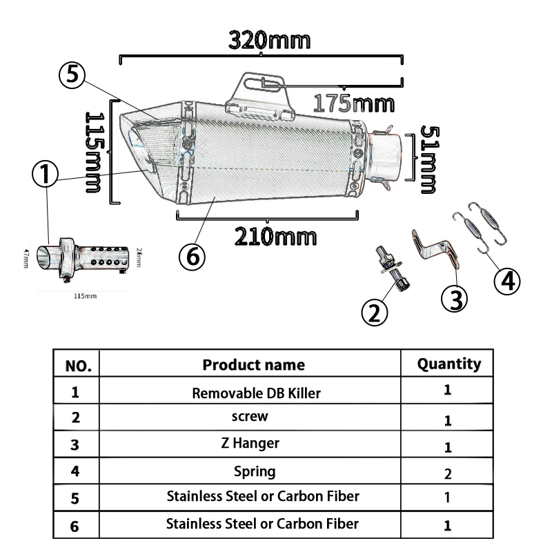 Motorcycle Exhaust Escape Full System Modify With Muffler DB Killer For Honda GROM MSX125 MSX 125 2013 15 16 17 18 19 20 2021