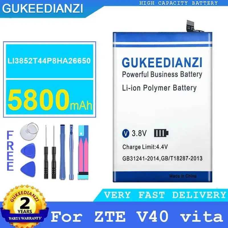 

Прочный аккумулятор мобильного телефона 5800 мАч для Zte V40 Vita LI3852T44P8HA26650