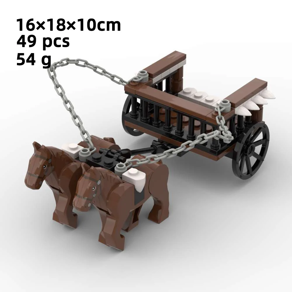Stadt Kreativität DIY Medieval Military Ritter Kutsche Wagen MOC Modell Bausteine Ziegel Pädagogisches kinder Spielzeug Geschenk