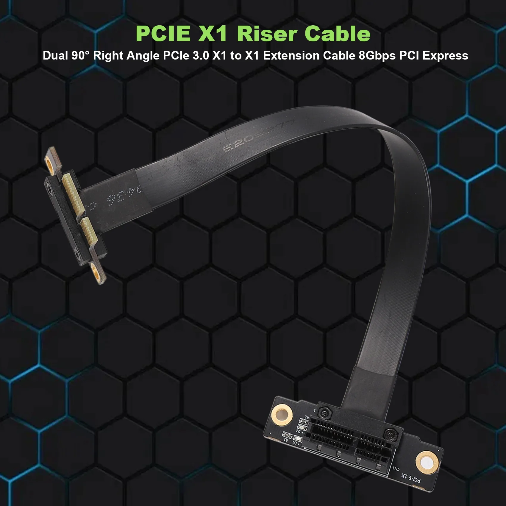 PCIE X1 Riser Cable Dual Right Angle PCIe 3.0 X1 to X1 Extension Cable 8Gbps PCI 1X Riser Card 20cm