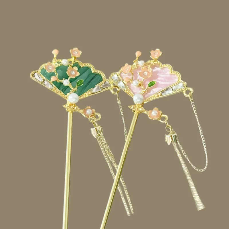 กิ๊บติดผมลายดอกไม้โบราณ เครื่องประดับผมระดับไฮเอนด์ เครื่องประดับศีรษะ กิ๊บติดผมผู้หญิง สไตล์จีนโบราณ ฮั่นฝู อุปกรณ์เสริม กิ๊บติดผมแบบส่าย