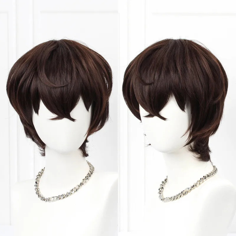 

Women Wig Ladies Wig Short Brown Curls Synthetic Hair Wigs+Wig Cap