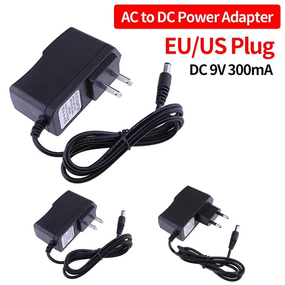 9V 300mA AC to DC Power Adapter Converter 5.5*2.5mm Center Negative