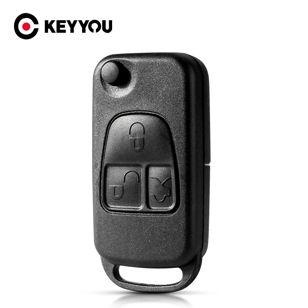 KEYYOU Free Shipping For Benz W168 W124 W202 W203 A C E ML C CL S SL SEL SLK E113 For Mercedes Flip Folding Remote Car Key Shell