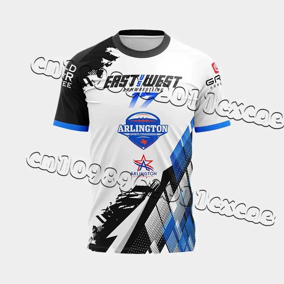 

Summer Men's T-shirt New Arm Fan East Vs West Wrist Training Fitness Match Day Outfit Comfortable Breathable Moto T-shirt